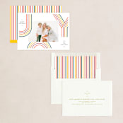 "Rainbow Tidings" - Holiday Cards in Jolly by Laura Bercovich - Assembled