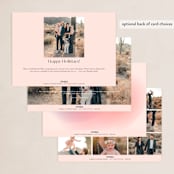 "Moda" - Holiday Cards in Blush by Carly Reed Walker - Back of Card Options