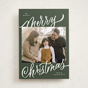 "Merry Christmas" - Holiday Cards in Spruce by Elsa Duncan - Front