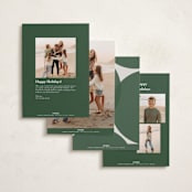 "Round Overlap" - Holiday Cards in Pine by Brianne Larsen - Back of Card Options