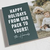 "Our Pack to Yours" - Holiday Cards in Blue Spruce by Brooke Chandler - Detail