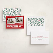 "Unfiltered Joy" - Holiday Cards in Pomegranate by Erica Krystek - Assembled