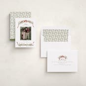 "Boughs of Pine" - Holiday Cards in Holly by Everett Paper Goods - Assembled