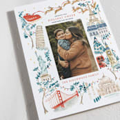 "Rockin' around the world" - Holiday Cards in Eucalyptus by Sarah Knight - Detail