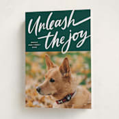 "Unleash the Joy" - Holiday Cards in Evergreen by Erin German - Folded Card