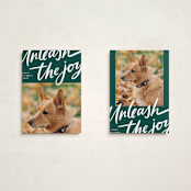 "Unleash the Joy" - Holiday Cards in Evergreen by Erin German - Photo Orientation Options