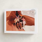 "Vacation Postcard" - Holiday Cards in Charcoal by Amy Payne - Folded Card