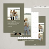 "Classic First Christmas" - Holiday Cards in Olive by Susan Zinader - Back of Card