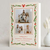 "Disney’s mickey Vintage holiday greens" - Holiday Cards in Stocking by Creo Study - Folded Card