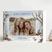 "Winnie the Pooh Snow Day" - Holiday Cards in Ice by Becky Nimoy - Folded Card
