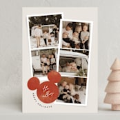 "Snapshots" - Holiday Cards in Cherry by Pixel and Hank - Front