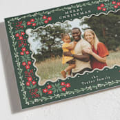 "Folk Flower Frame" - Holiday Cards in Evergreen by Alethea and Ruth - Detail