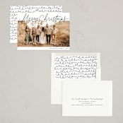 "Scripted Christmas" - Holiday Cards in Snow by Angie Gubler Design - Assembled