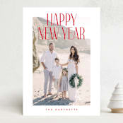 "Merry Title" - Holiday Cards in Poinsettia by Brooke Chandler - Front