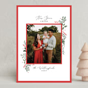 "Wisp of Greenery" - Holiday Cards in Crimson by Susan Moyal - Front