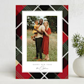 "shimmering tartan" - Holiday Cards in Holly by Rebecca Durflinger - Front
