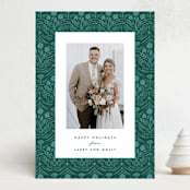 "Winter Folk Floral" - Holiday Cards in Forest by Julie Murray - Front