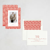 "Winter Folk Floral" - Holiday Cards in Peppermint by Julie Murray - Assembled