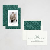 "Winter Folk Floral" - Holiday Cards in Forest by Julie Murray - Assembled