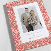 "Winter Folk Floral" - Holiday Cards in Peppermint by Julie Murray - Detail