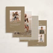 "Scattered Trees" - Holiday Cards in Cotton by Michelle Taylor - Back of Card Options