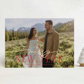 "Very Merry Christmas!" - Holiday Cards in Cranberry by Wildfield Paper Co - Front