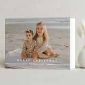 "Simple Stripe" - Holiday Cards in Snow by Jennifer Postorino - Folded Card