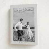 "Chic Script" - Holiday Cards in Dove by Nicoletta Savod - Folded Card
