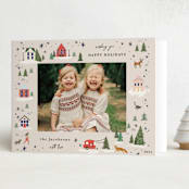 "Vintage Woodland Holiday" - Holiday Cards in Taffy by Hannah Williams - Folded Card