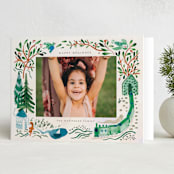 "Festive Forest" - Holiday Cards in Pea by Morgan Ramberg - Folded Card