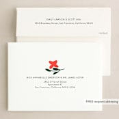 "Floral Pop" - Holiday Cards in Cherry by Lindsay Megahed - FREE Recipient Addressing