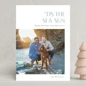 "Tis the Sea-Sun" - Holiday Cards in Sea spray by Corinne Malesic - Front