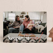 "Keepin' It Real" - Holiday Cards in Poinsettia by Up Up Creative - Front