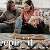 "Keepin' It Real" - Holiday Cards in Poinsettia by Up Up Creative - Detail