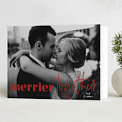 "we're merrier together" - Holiday Cards in Holly by Lisa Assenmacher - Folded Card