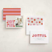 "pop joy" - Holiday Cards in Candied Grapefruit by Lori Wemple - Assembled