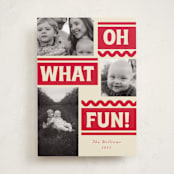 "Ski Slope" - Holiday Cards in Cranberry by Baumbirdy - Front