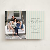 "Charming Stripe" - Holiday Cards in Juniper by Olivia Raufman - Front
