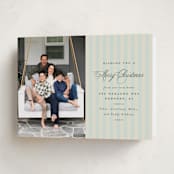 "Charming Stripe" - Holiday Cards in Juniper by Olivia Raufman - Folded Card