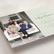 "Charming Stripe" - Holiday Cards in Juniper by Olivia Raufman - Detail