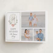 "Striped Crest" - Holiday Cards in Snow by Robert and Stella - Folded Card