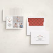 "Striped Crest" - Holiday Cards in Snow by Robert and Stella - Assembled