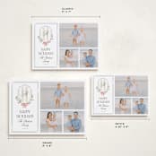 "Striped Crest" - Holiday Cards in Snow by Robert and Stella - Formats Available