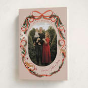 "Winter Ribbon" - Holiday Cards in Scarlet by Elly - Folded Card