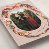 "Winter Ribbon" - Holiday Cards in Scarlet by Elly - Detail