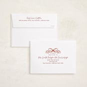 "Winter Ribbon" - Holiday Cards in Scarlet by Elly - FREE Recipient Addressing