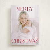 "merry" - Holiday Cards in Poinsettia by Angela Thompson - Front