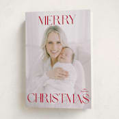 "merry" - Holiday Cards in Poinsettia by Angela Thompson - Folded Card