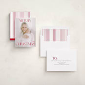 "merry" - Holiday Cards in Poinsettia by Angela Thompson - Assembled