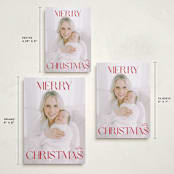 "merry" - Holiday Cards in Poinsettia by Angela Thompson - Formats Available